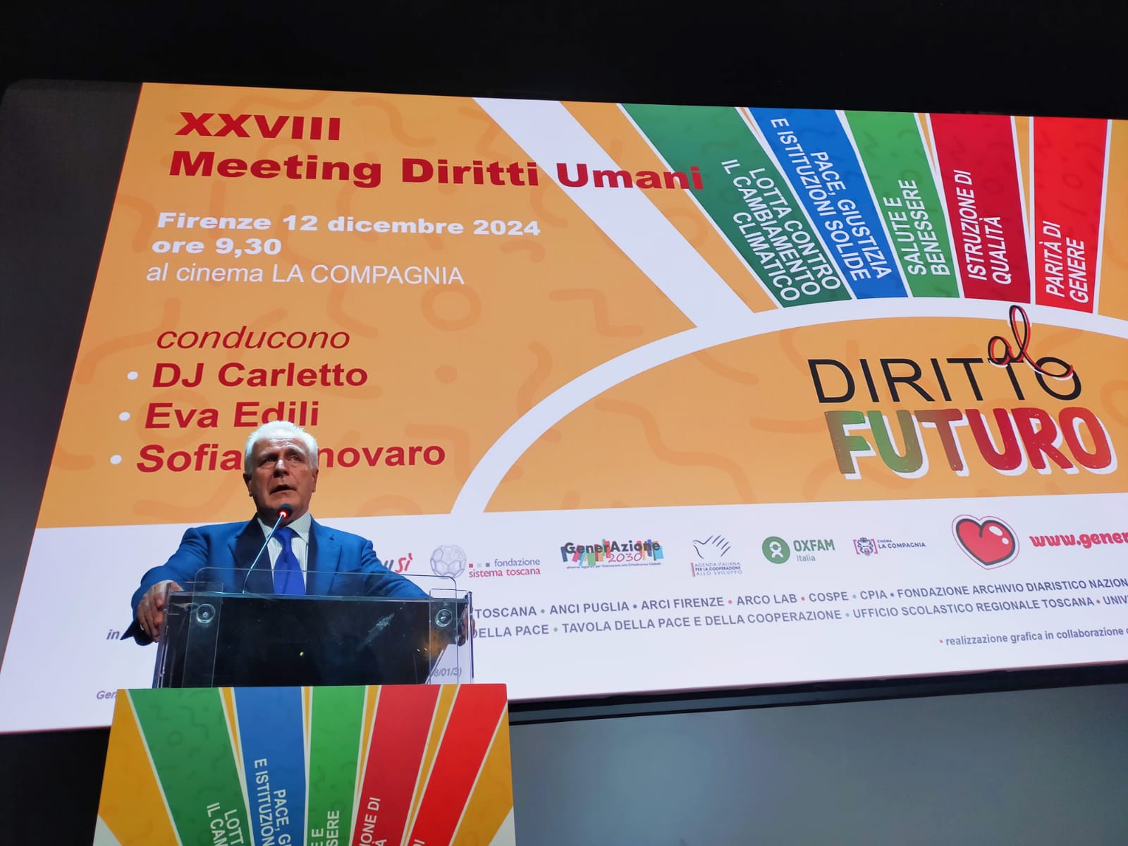 Immagine Meeting diritti umani, Giani chiama i ragazzi a minuto di silenzio per vittime di Calenzano
